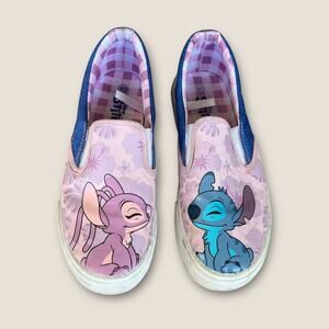 Disney Women's Pink and Blue Slip-On Flats